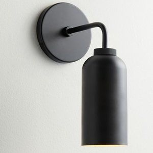 Pottery Barn Large Walker Cylinder Sconce in Matte Black - Modern Farmhouse